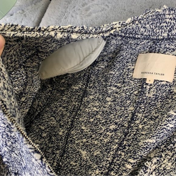 Rebecca Taylor Frayed Edge Cropped Tweed Jacket - Size 8 - Picture 13 of 16